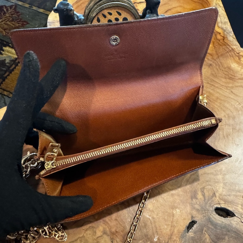 Louis Vuitton monogram long Sarah wallet converted to Crossbody vintage - Picture 8 of 15